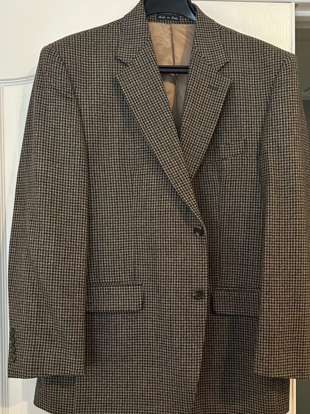 Chaps Brown & Black Houndstooth Sport Coat Blazer